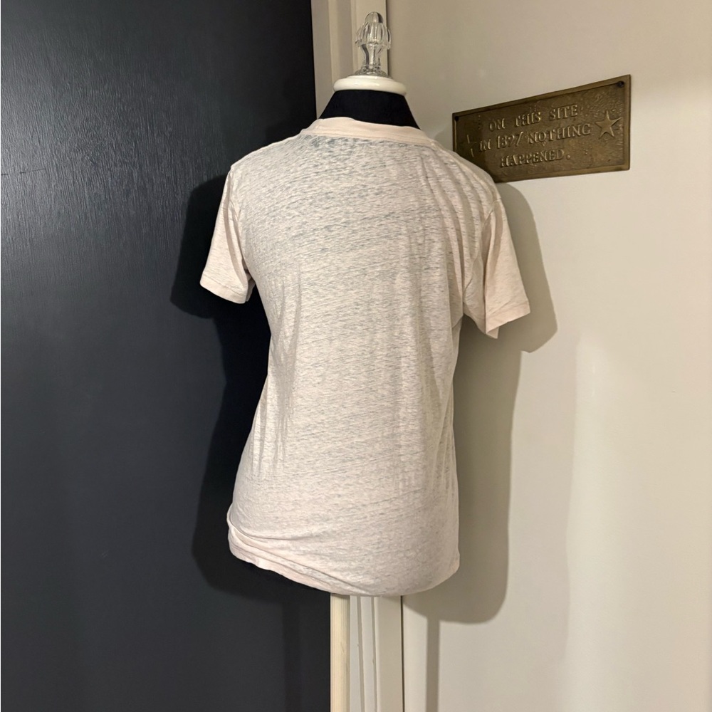 Urban Outfitters Cream Short Sleeve Burnout Cotton Blend Tee - Picture 3 of 5
